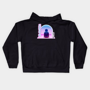 Synthwave The Life Ahead - Korekara no jinsei- White letters white Borders Kids Hoodie